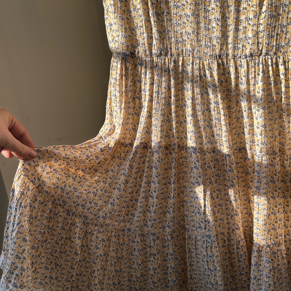 Floral Yellow and Blue Women's Dress